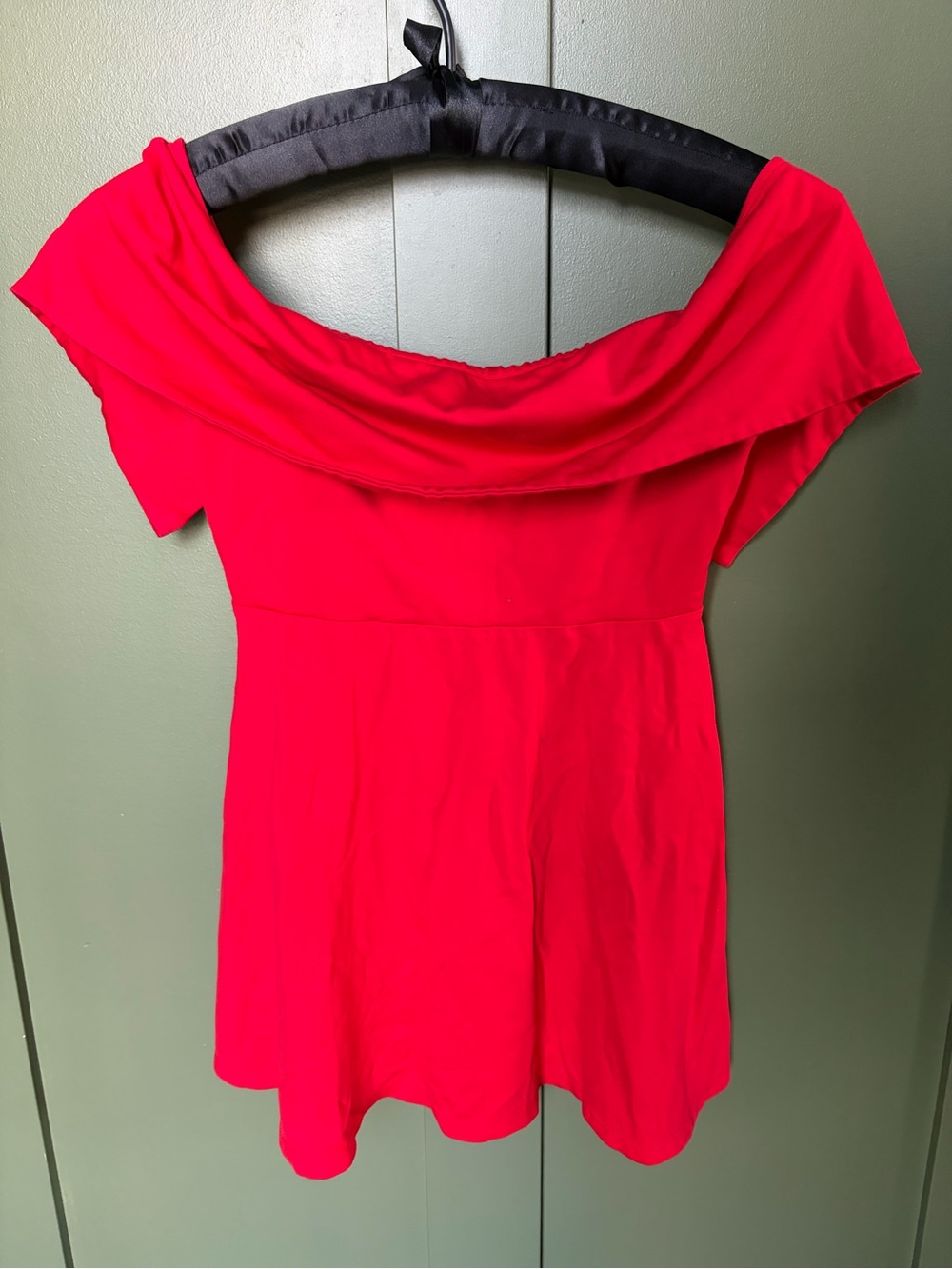 LPA Bright Red Off-Shoulder Mini Dress